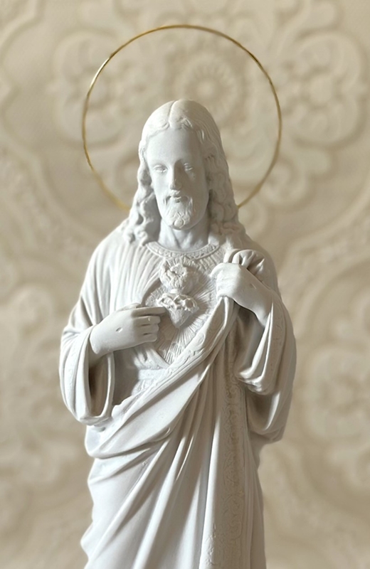 Sagrado Coração de Jesus 30cm em Pó de Mármore
