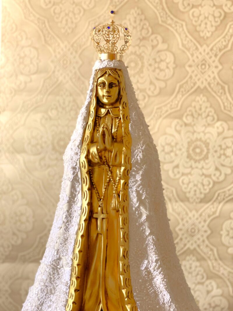 Nossa Senhora Aparecida 60cm em renda bordada