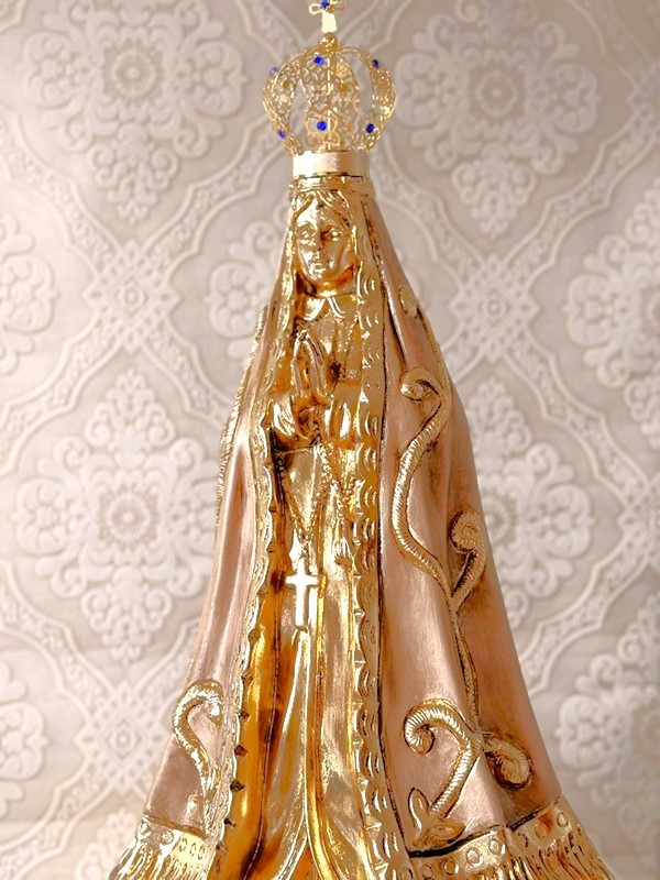 Nossa Senhora Aparecida 60cm Nude e folha de ouro