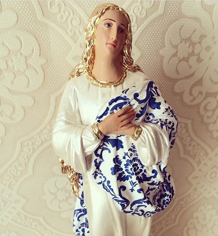 Nossa Senhora da Conceição 30cm pintura e Decoupage em Guardanapo