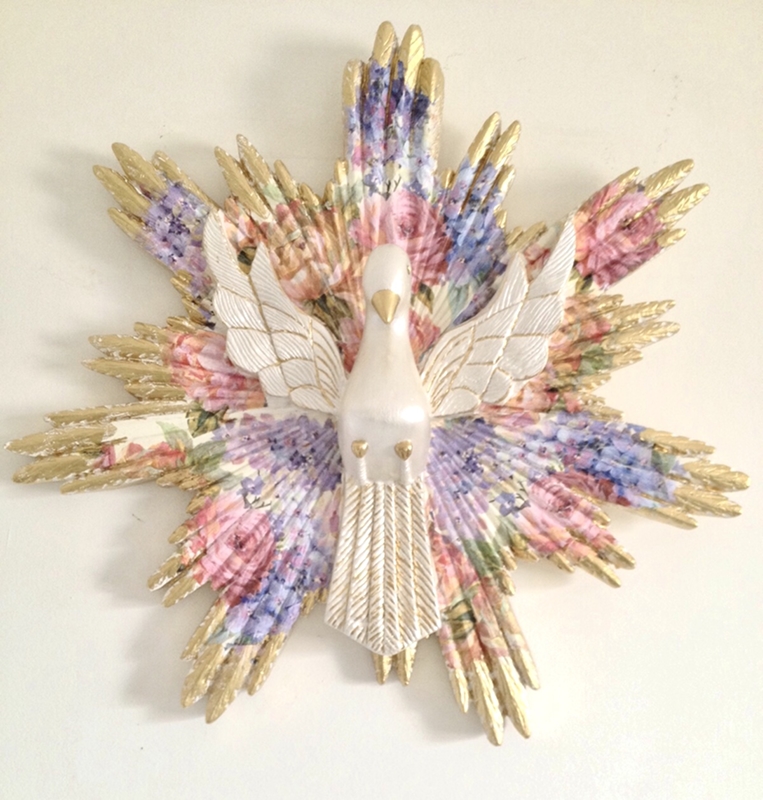 Divino Espírito Santo com 50cm Decoupage em Guardanapo