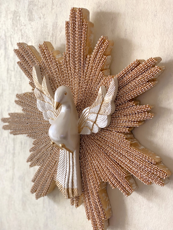 Divino Espírito Santo com 50cm em strass e pérolas