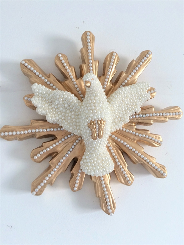 Divino Espírito Santo com 30cm em pérolas