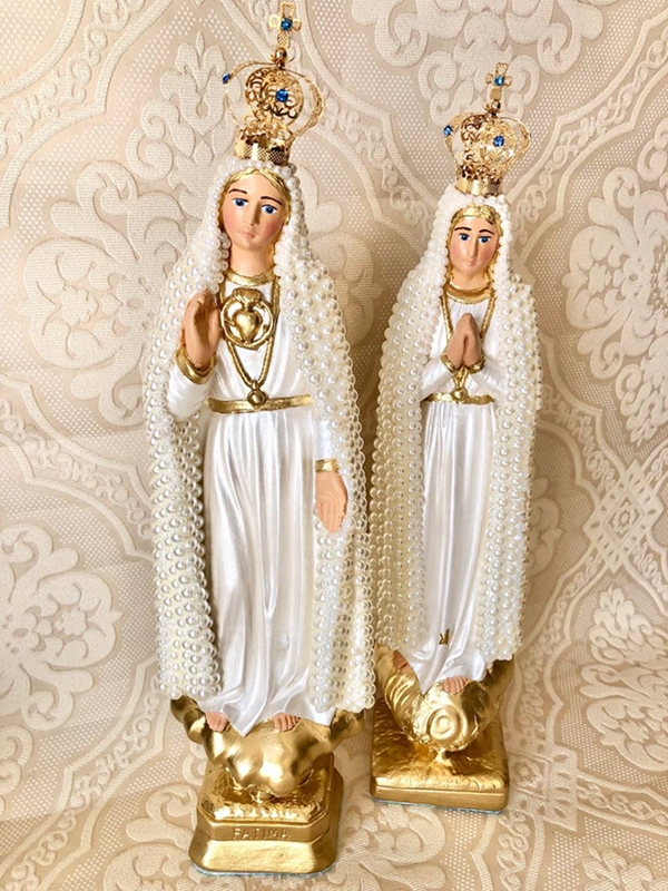 Nossa Senhora de Fátima 30cm em pérolas