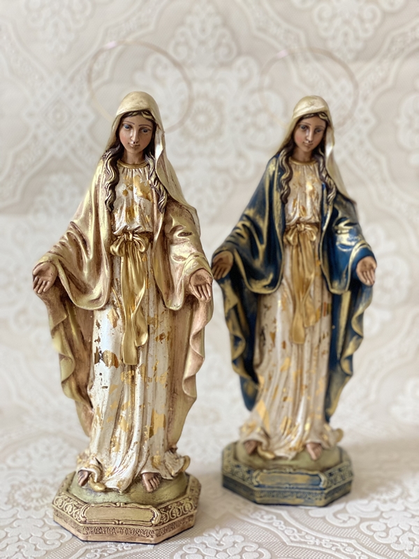 Nossa Senhora das Graças com 30cm envelhecida com folha de ouro