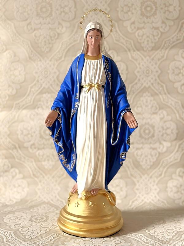 Nossa Senhora das Graças com 40cm azul mar com desenhos