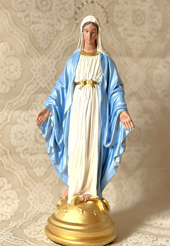Nossa Senhora das Graças com 40cm azul metálico