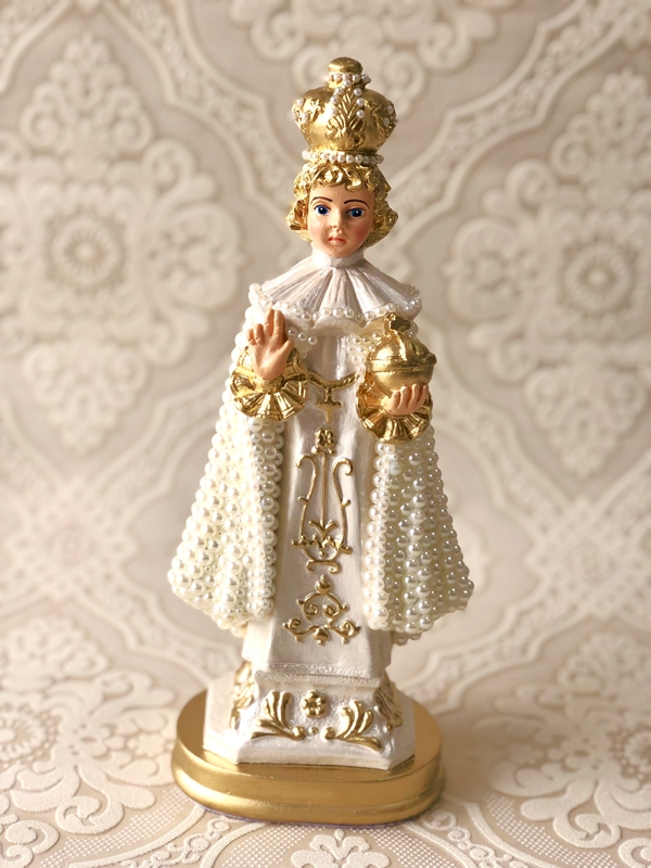 Menino Jesus de Praga 30cm em pérolas