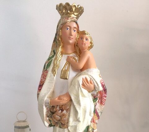 Nossa Senhora do Carmo 40cm Decoupage em Guardanapo