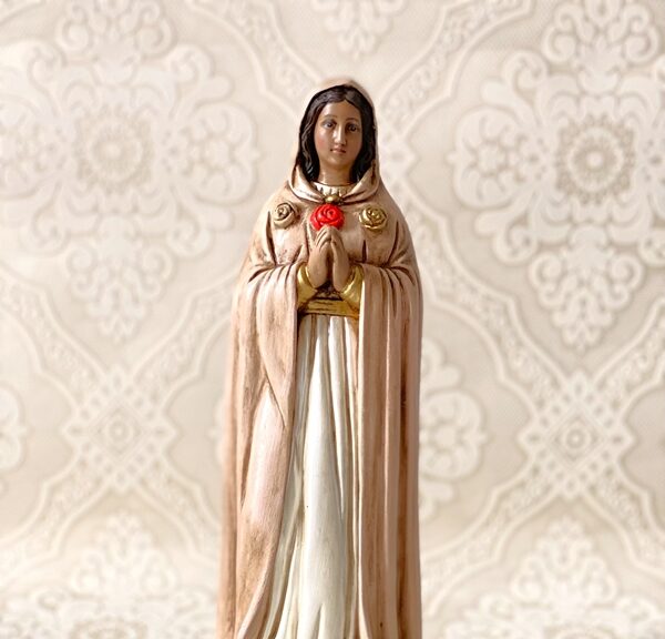 Nossa Senhora da Rosa Mística 30cm envelhecida