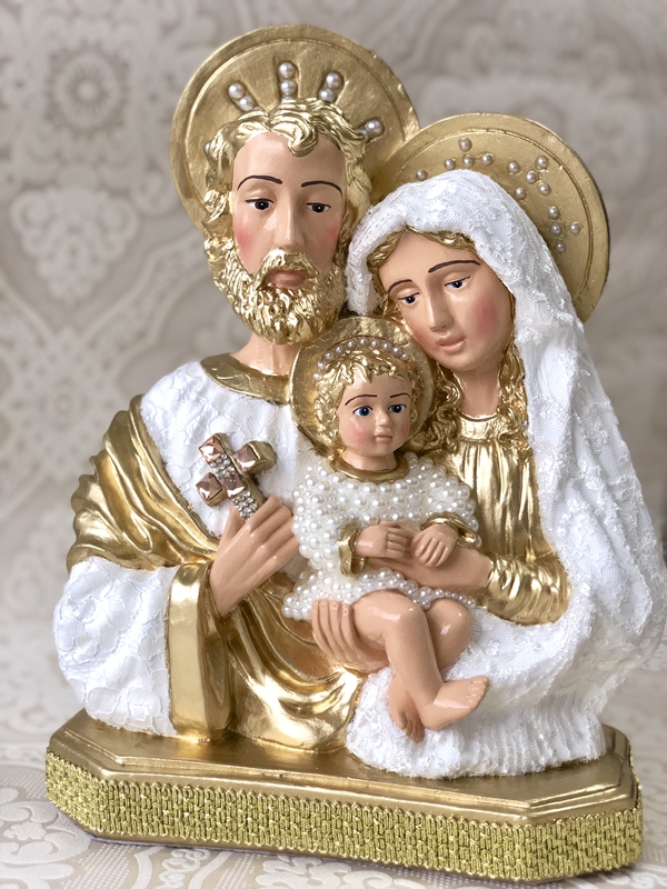 Busto de Sagrada Família 30cm em renda