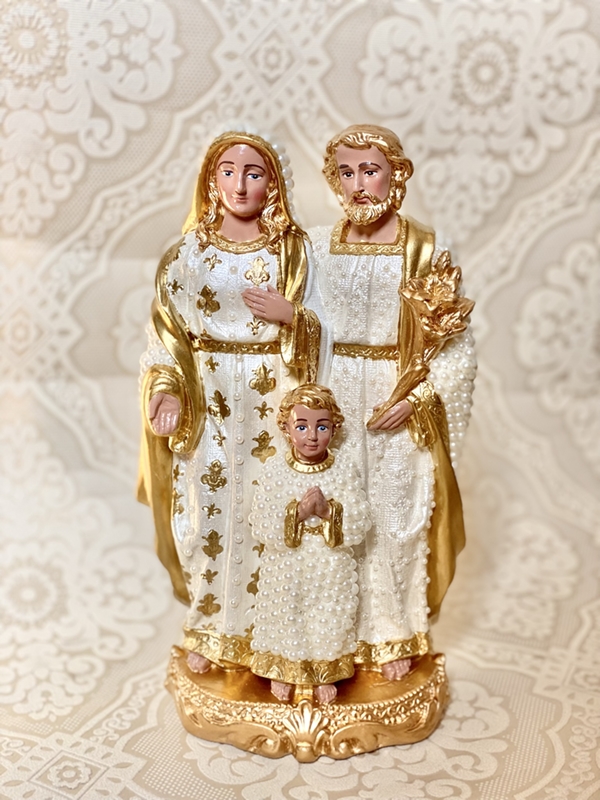 Sagrada Família em pé com 30cm em pérolas