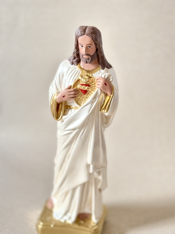 Sagrado Coração de Jesus 30cm pintura perolada