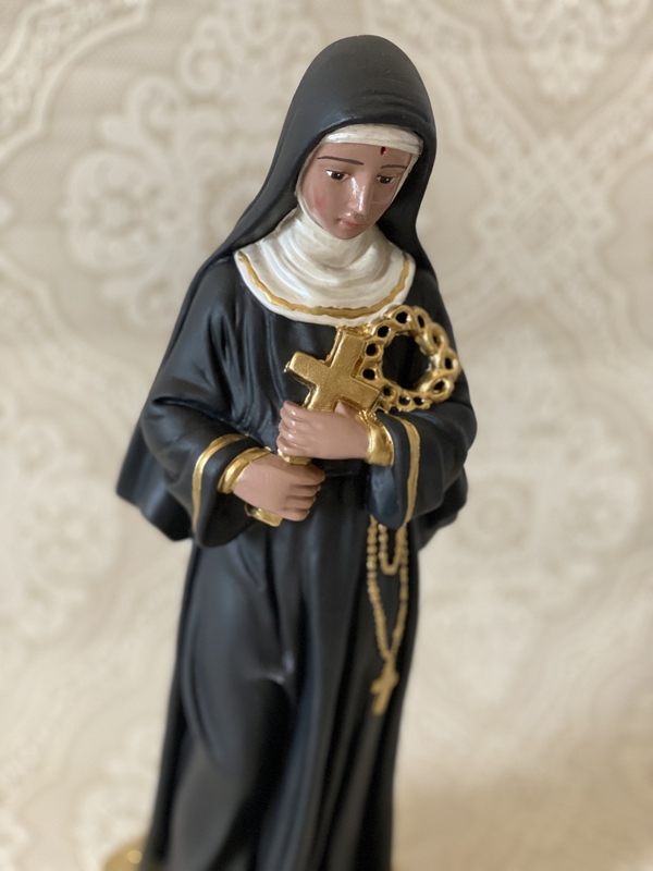 Santa Rita de Cássia 40cm em pintura acrílica