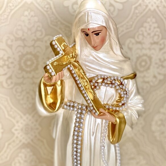 Santa Rita de Cássia 60cm em pintura perolada