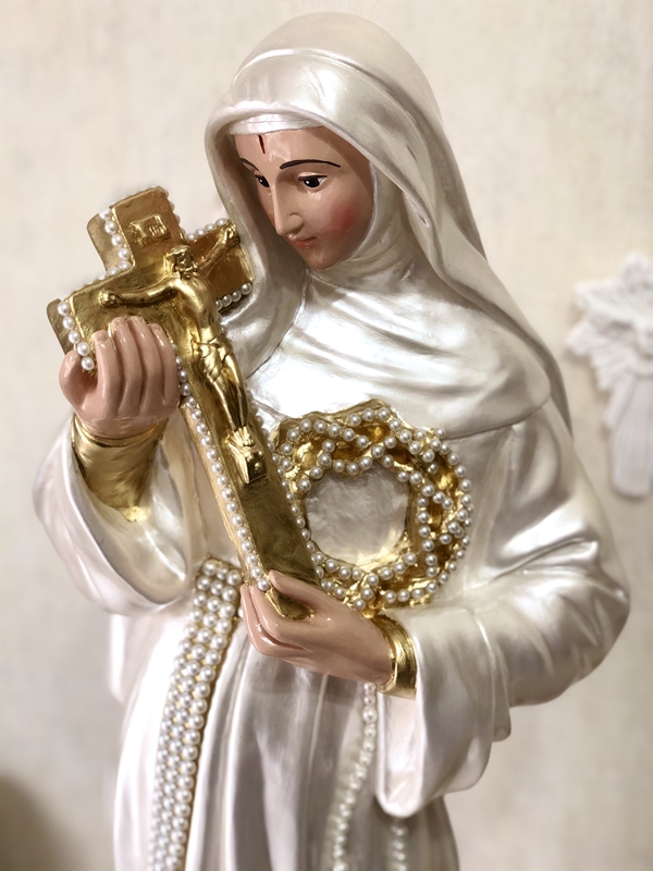Santa Rita de Cássia de 80cm perolada