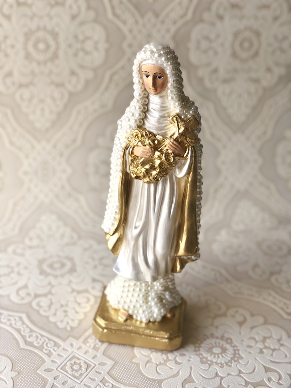 Santa Terezinha 30cm em pérolas