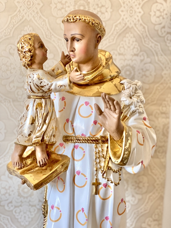 Santo Antônio 80cm Decoupage em Guardanapo