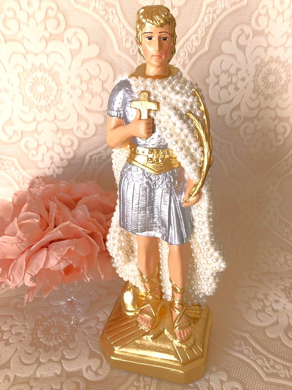 Santo Expedito 30cm em pérolas