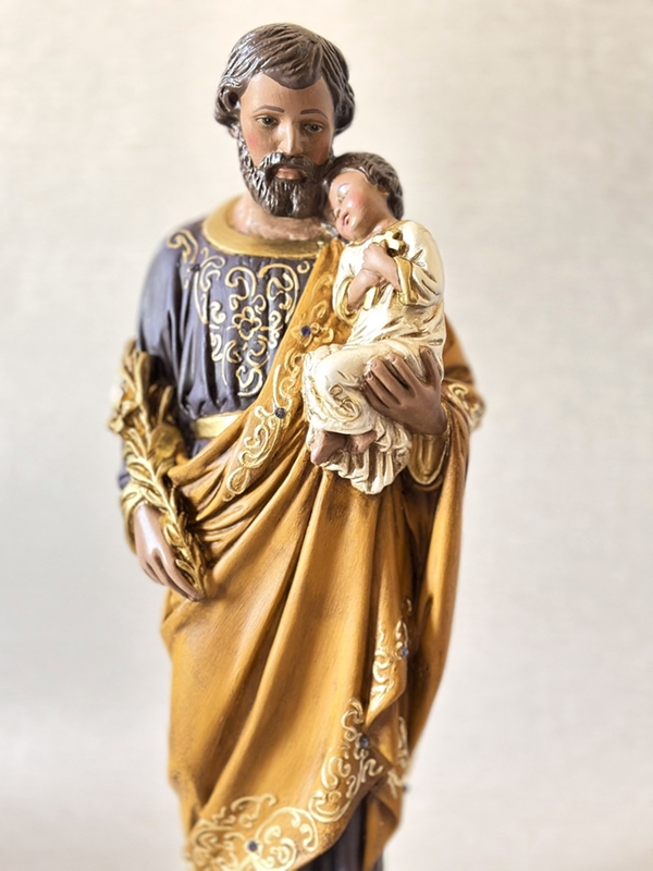 São José 40cm pintura acrílica envelhecida