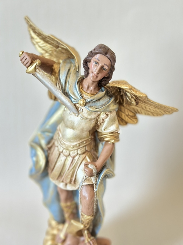 Arcanjo São Miguel 30cm pintura envelhecida