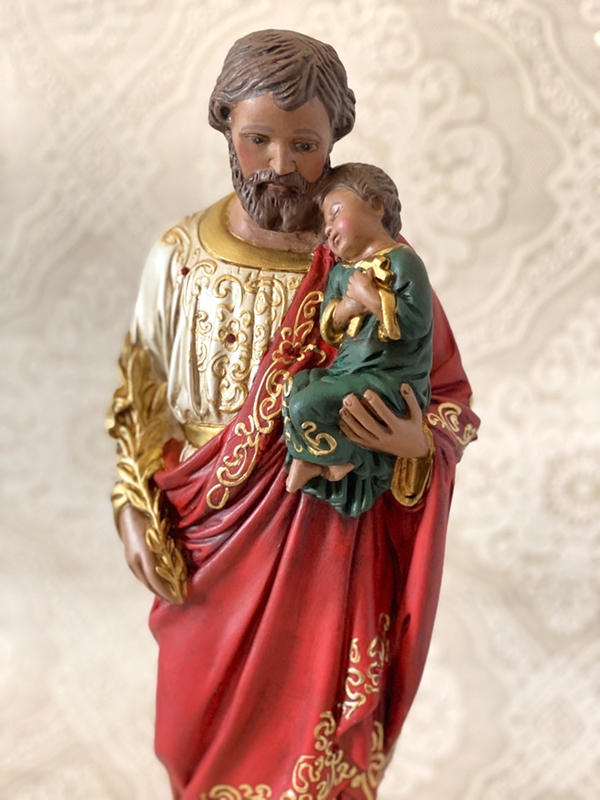 São José 40cm em pintura acrílica envelhecida