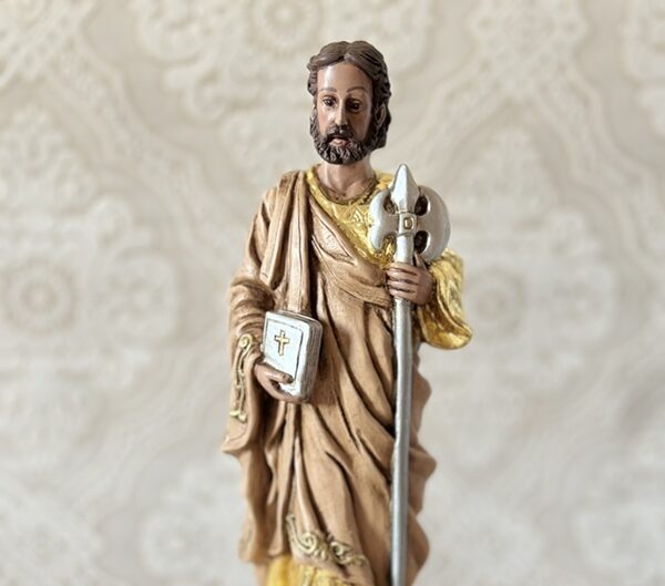 São Judas Tadeu 30cm pintura acrílica e folha de ouro