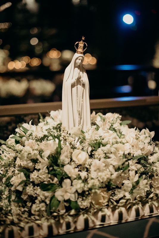 Nossa Senhora de Fátima 40cm em pó de Mármore