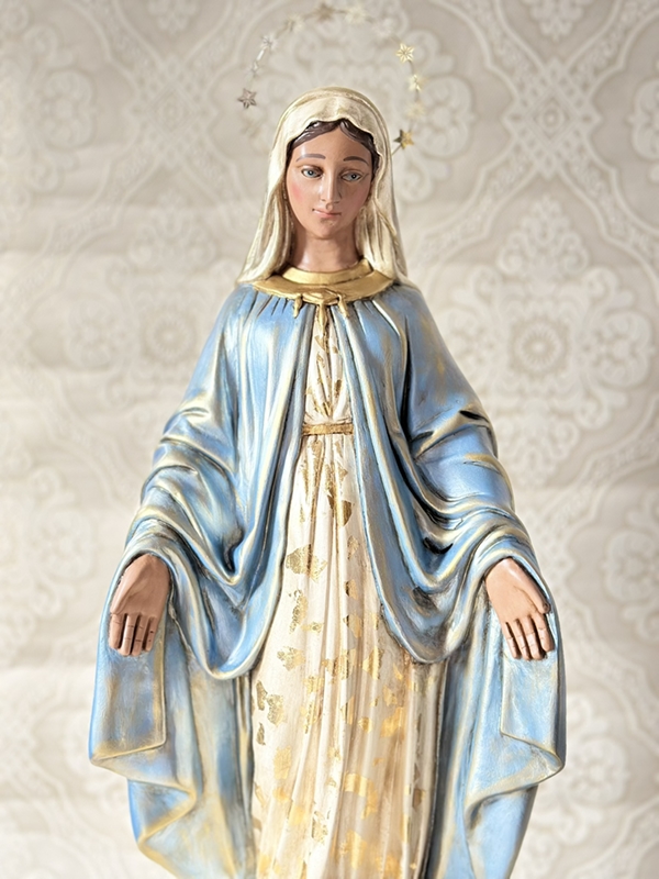 Nossa Senhora das Graças com 60cm envelhecida com folha de ouro