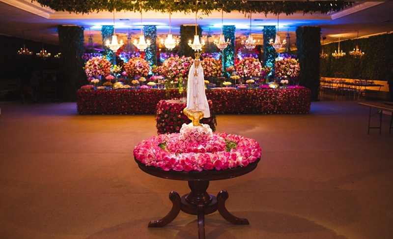 Nossa Senhora de Fátima 70cm em renda