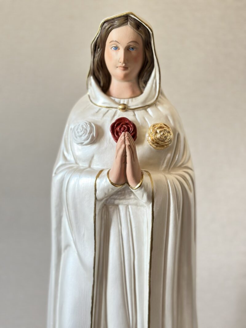 Nossa Senhora da Rosa Mística 60cm pintura perolada