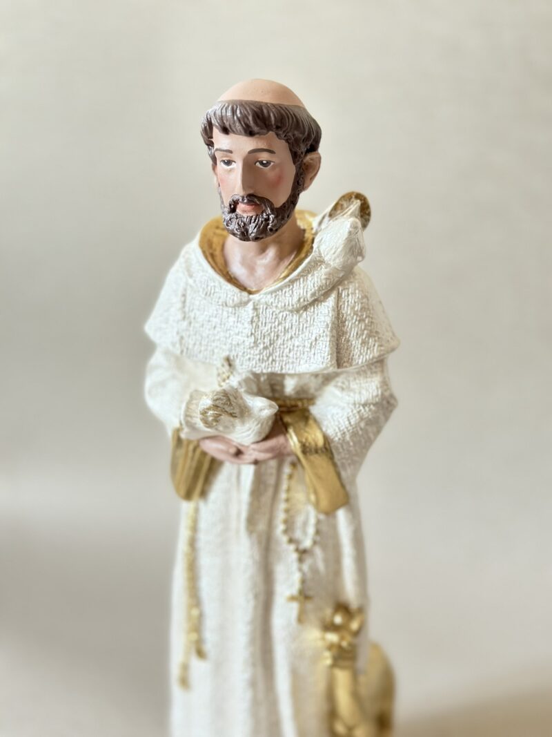 São Francisco de Assis de 30cm pintura perolada