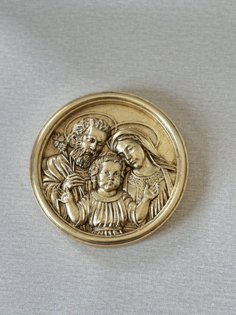 Placa de Sagrada Família de 20cm em folha de ouro